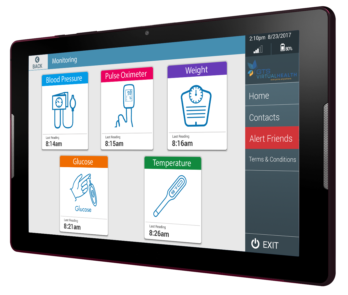 tablet_with_GTS_readings GTS VirtualHealth - Telehealth Software